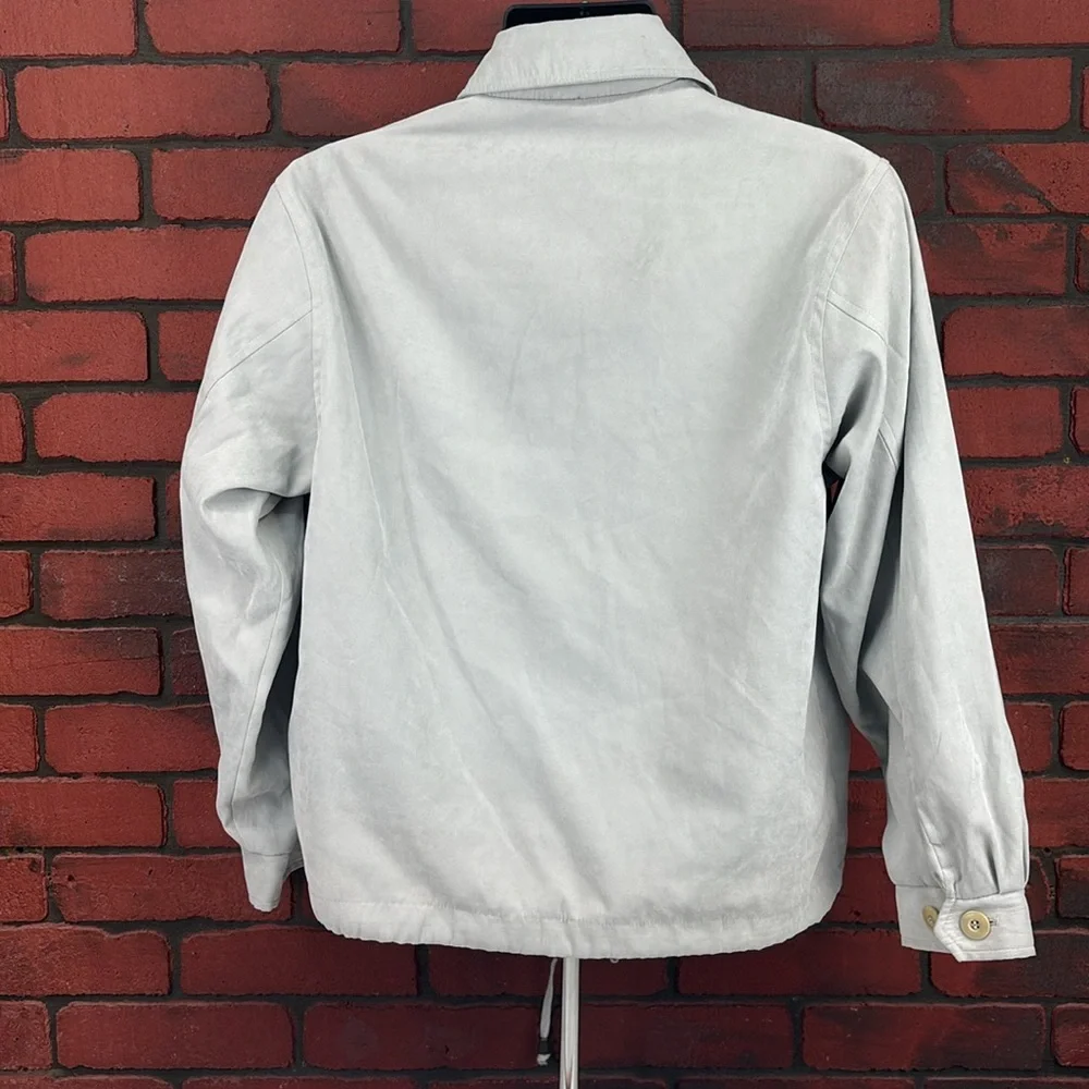 London Fog Jacket Mens Small Light‎ Grey Suede